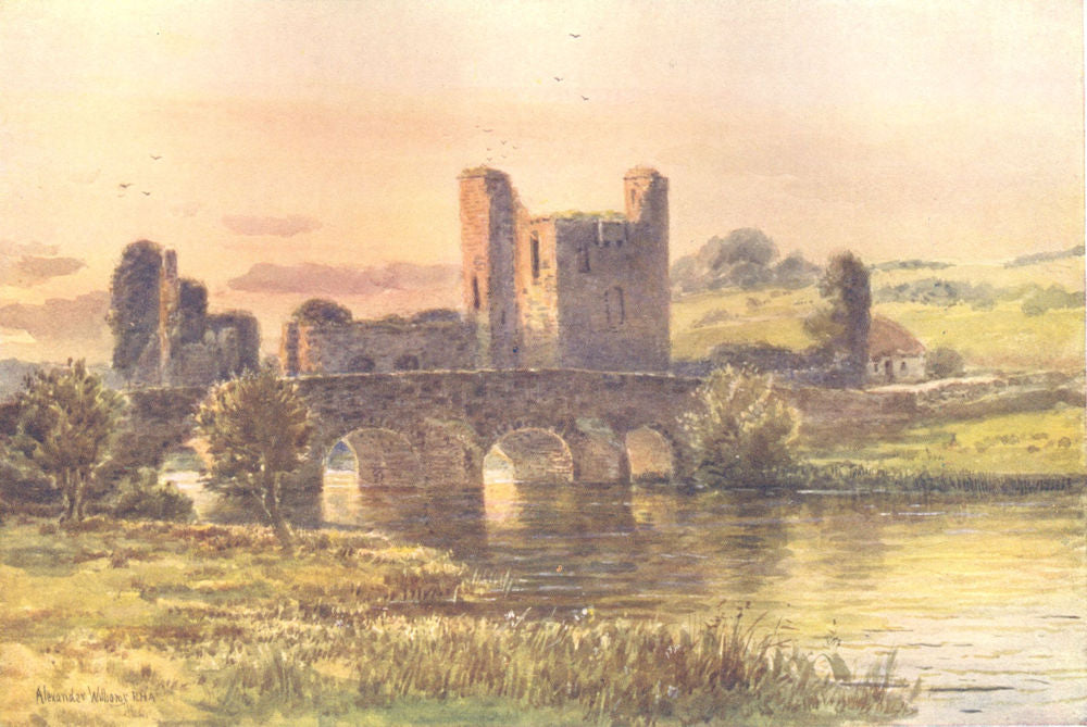IRELAND. Leinster. On the River Boyne at Trim. Castle. c1912 old antique print